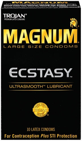 Paradise Marketing Trojan Magnum Ecstasy Ultrasmooth Condoms — 10 Pack - TJ64313