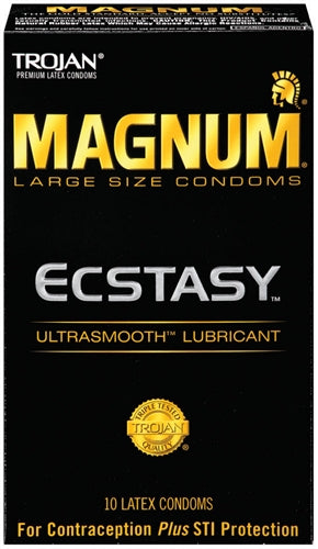 Paradise Marketing Trojan Magnum Ecstasy Ultrasmooth Condoms — 10 Pack - TJ64313