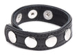 XR Brands Leather Speed Snap Cock Ring — Black, Adjustable - STR-AG845-BLK
