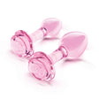 b-Vibe Pink Roses Glass Butt Plug Training Set — 2-Pack - BV2976