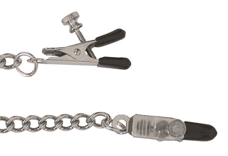 Spartacus Adjustable Narrow-Jaw Nipple Clamps with Link Chain - SPF-20