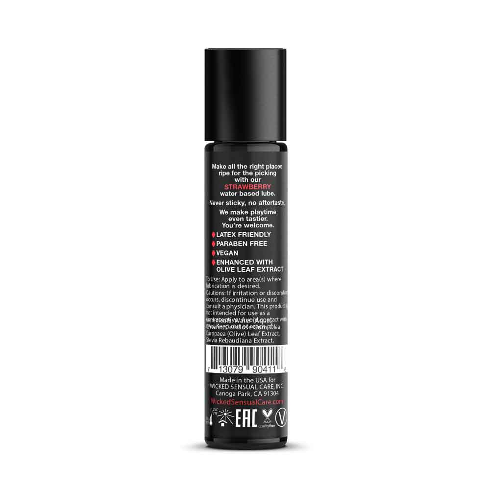 Wicked Sensual Care Wicked Aqua Strawberry Water-Based Intimate Lubricant - 1 fl oz - WS-90411