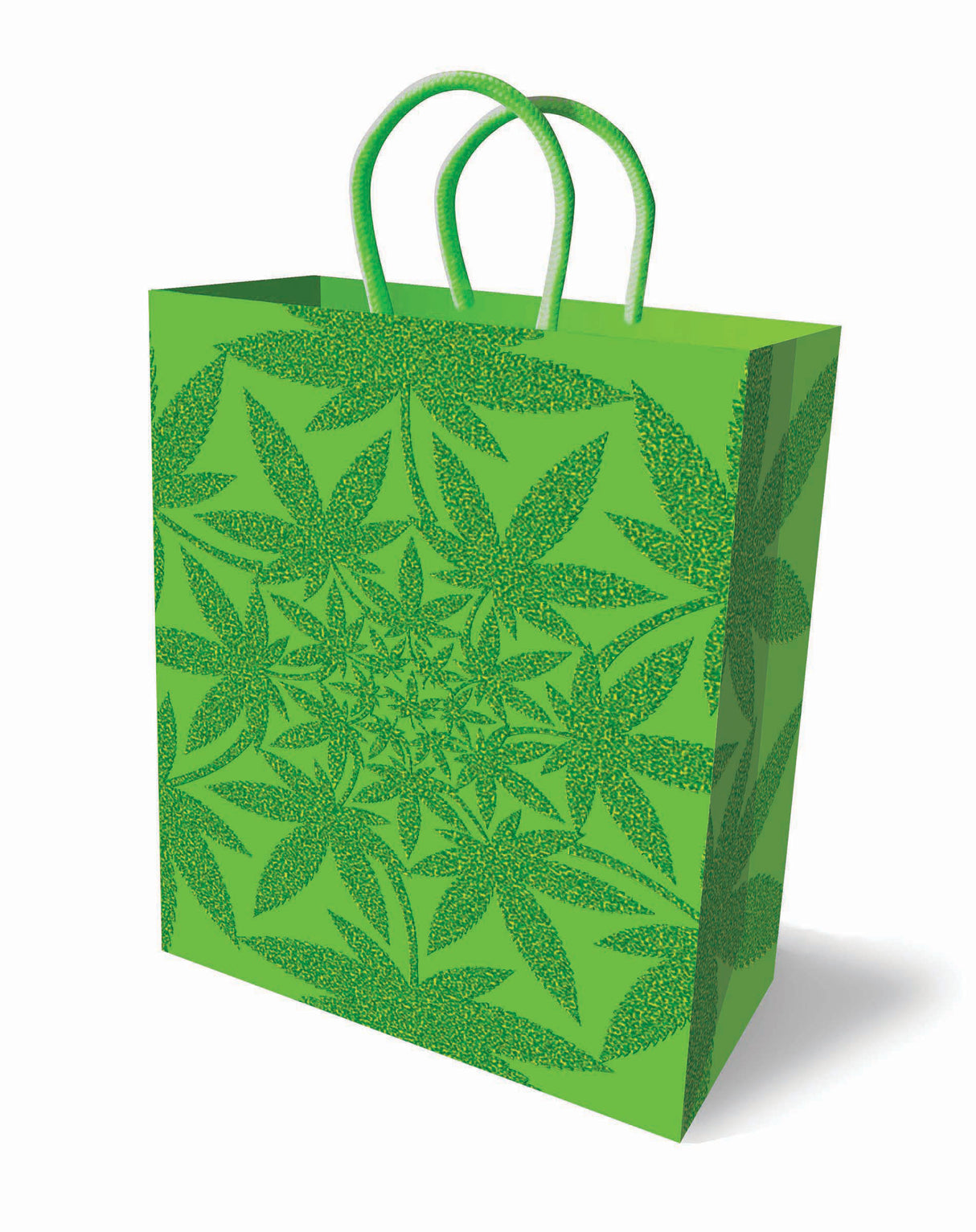 Little Genie Glitter Ganja Gift Bag — Green, 10.75 x 7.75 in - LG-LGP028