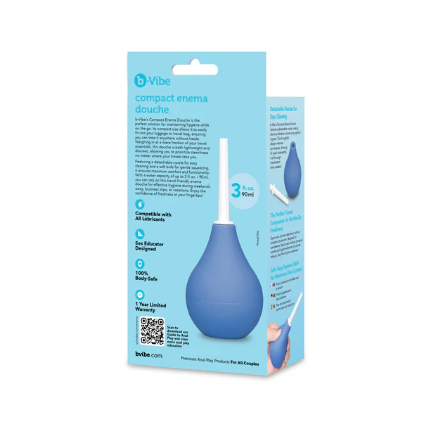 b-Vibe Compact Enema Douche — 90ml Travel Bulb - BV5878