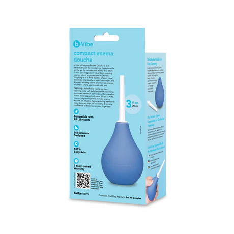 b-Vibe Compact Enema Douche — 90ml Travel Bulb - BV5878