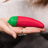 Emojibator Chili Pepper Vibrator — Medical-Grade Silicone, 4.76 in - EM7136