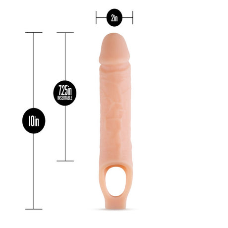 Blush Performance Plus 10 Inch Silicone Penis Extender Sheath - Vanilla - BL-22593