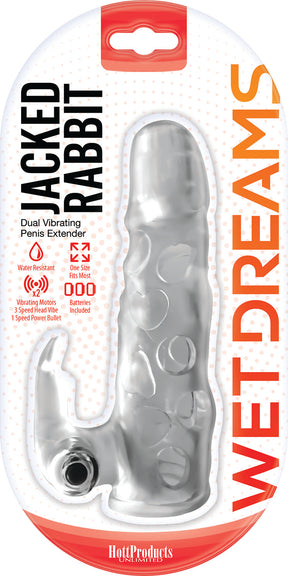 Hott Products Jack Rabbit Dual Vibrating Extender — Clear, 5" - HTP3307