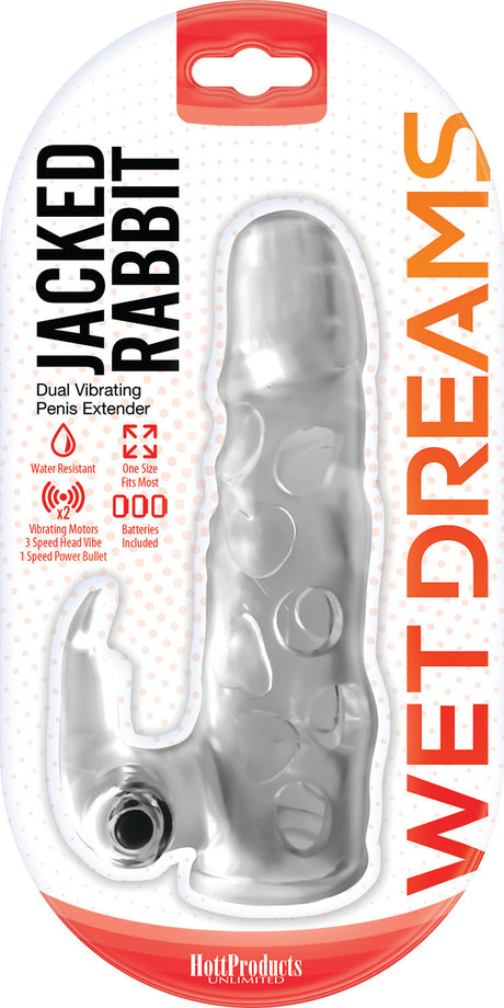 Hott Products Jack Rabbit Dual Vibrating Extender — Clear, 5" - HTP3307