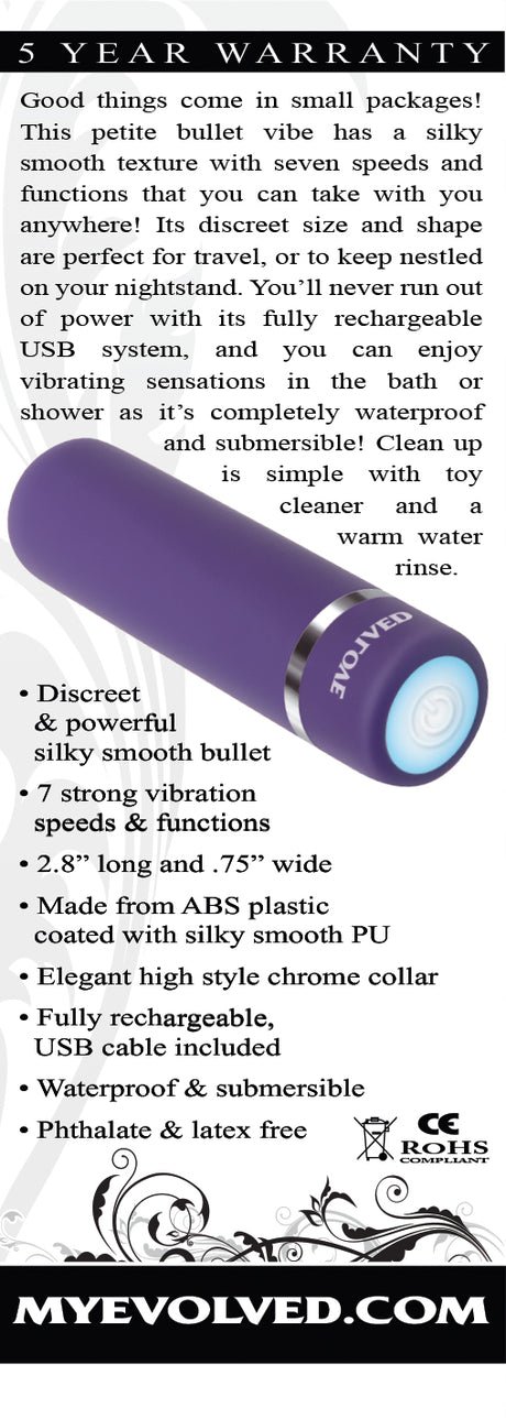 Evolved Novelties Purple Passion Petite Bullet Vibrator, 2.8 in - EN-RS-1004-2