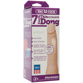Vac-U-Lock 7-Inch Ultraskyn Thin Dong - Vanilla by Doc Johnson
