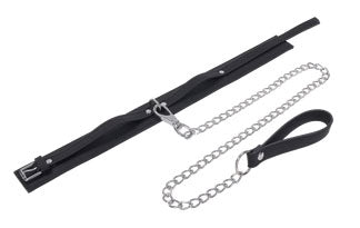 Sportsheets Signature Midnight Muse Collar & 36-inch Chain Leash, Black - SS68120