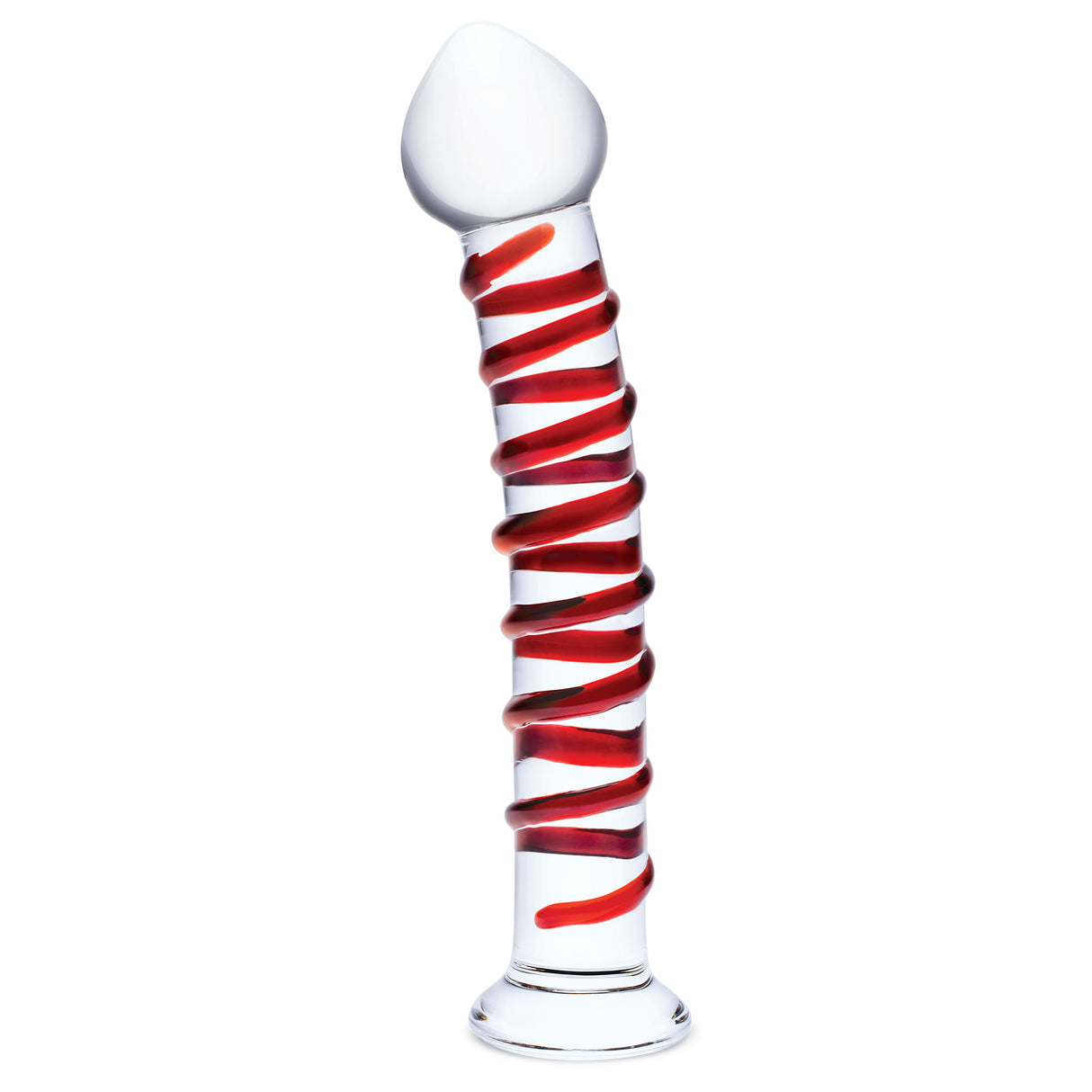 Last Lixxx 10" Mr. Swirly Glass Dildo — Red/Clear - GLAS-508