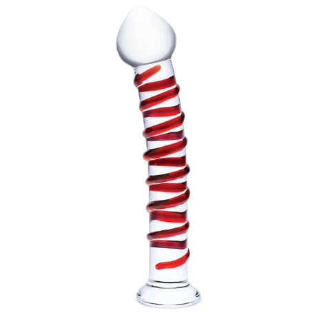 Last Lixxx 10" Mr. Swirly Glass Dildo — Red/Clear - GLAS-508
