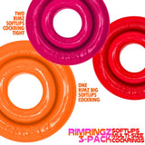 OXBALLS Rimringz Multi-Size 3-Pack — Fire Hots - OX8478