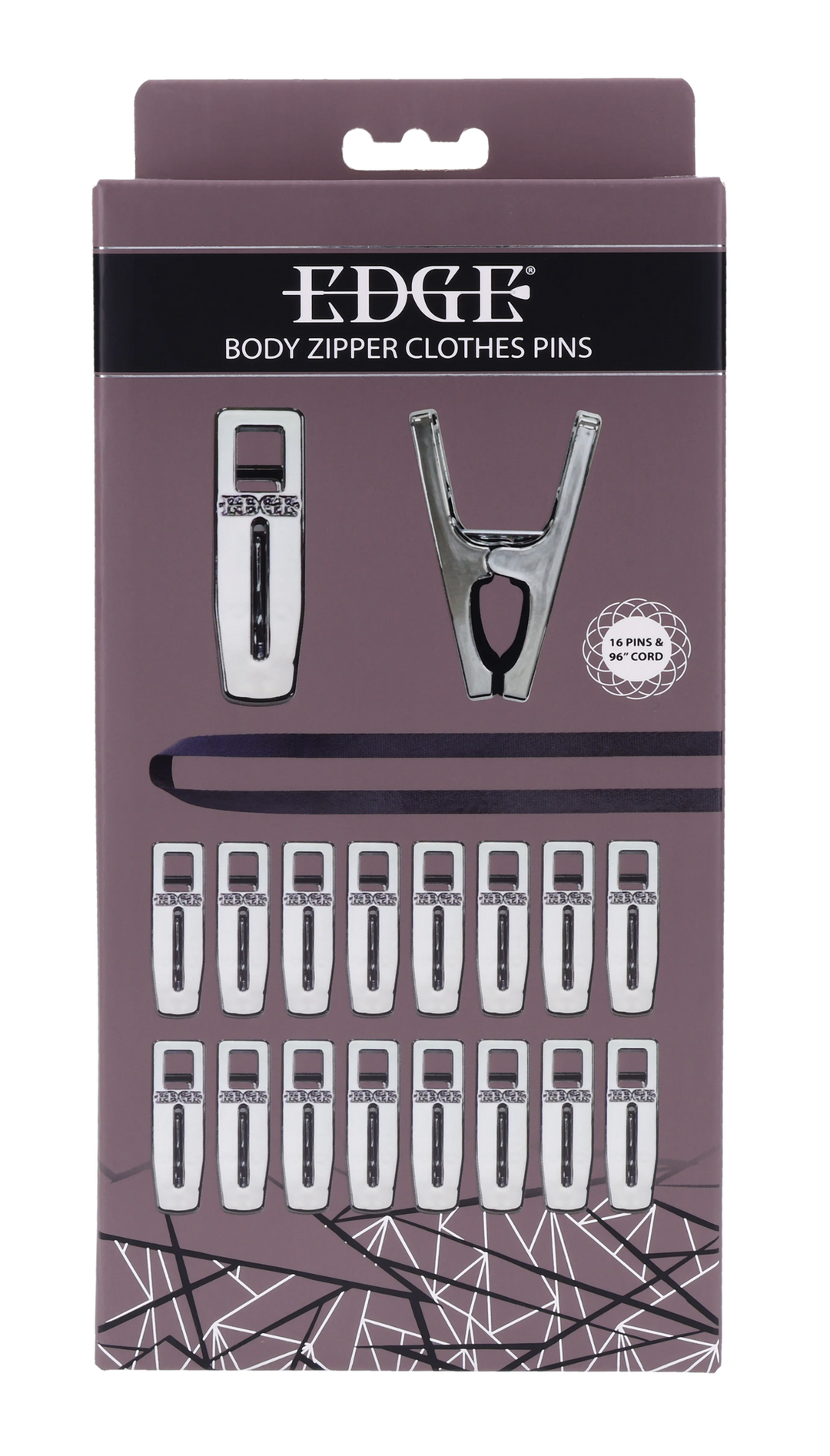 Sportsheets Edge Body Zipper Clothes Pins — 16 Silver-Plated Clamps - SP0337
