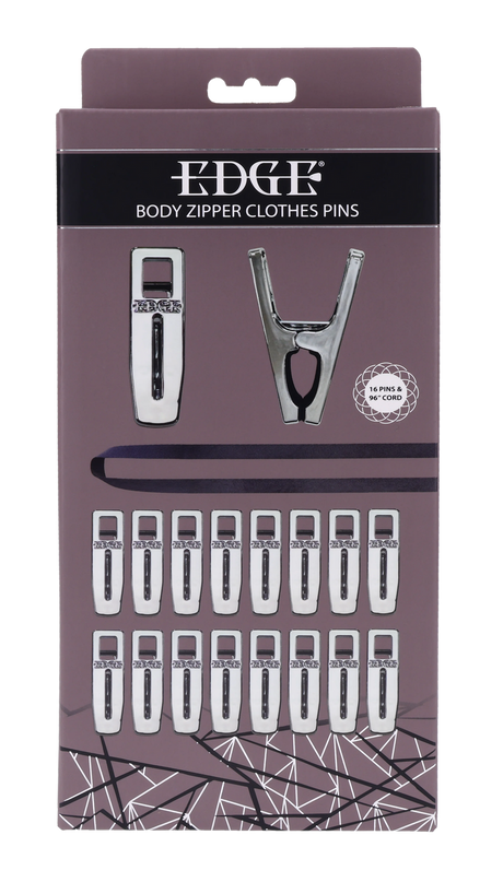 Sportsheets Edge Body Zipper Clothes Pins — 16 Silver-Plated Clamps - SP0337