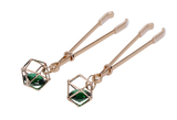 Sportsheets Indica Nipple Clips — Adjustable Tension, Green Gem - SS10218
