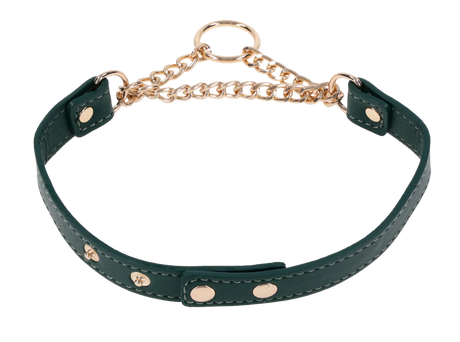Sportsheets Indica Day Collar, Emerald Faux Leather (15–19 in) - SS10226