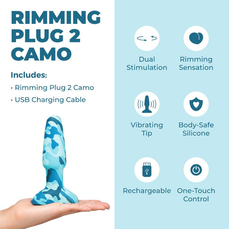 b-Vibe Rimming Plug 2 — Camo Rotating & Vibrating Plug - BV7902