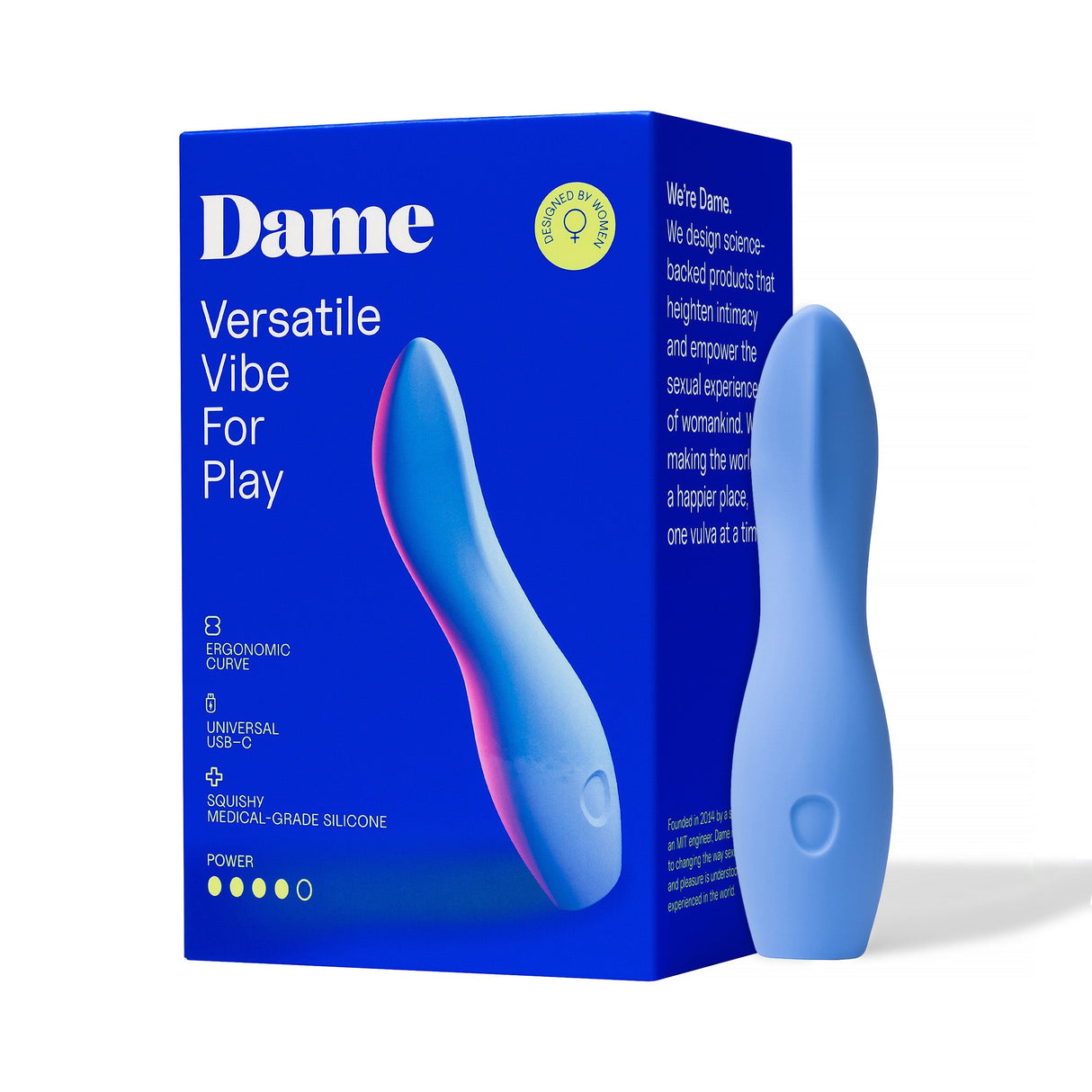 Dame Dip 2.0 Vibrator — Periwinkle, USB-C Rechargeable - DM1630