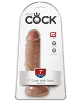 Pipedream King Cock 7 Inch Dildo with Balls — Tan - PD5506-22