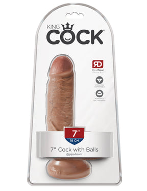 Pipedream King Cock 7 Inch Dildo with Balls — Tan - PD5506-22