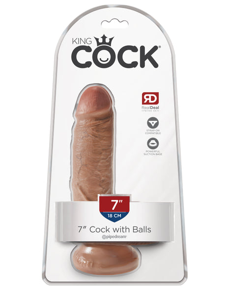 Pipedream King Cock 7 Inch Dildo with Balls — Tan - PD5506-22