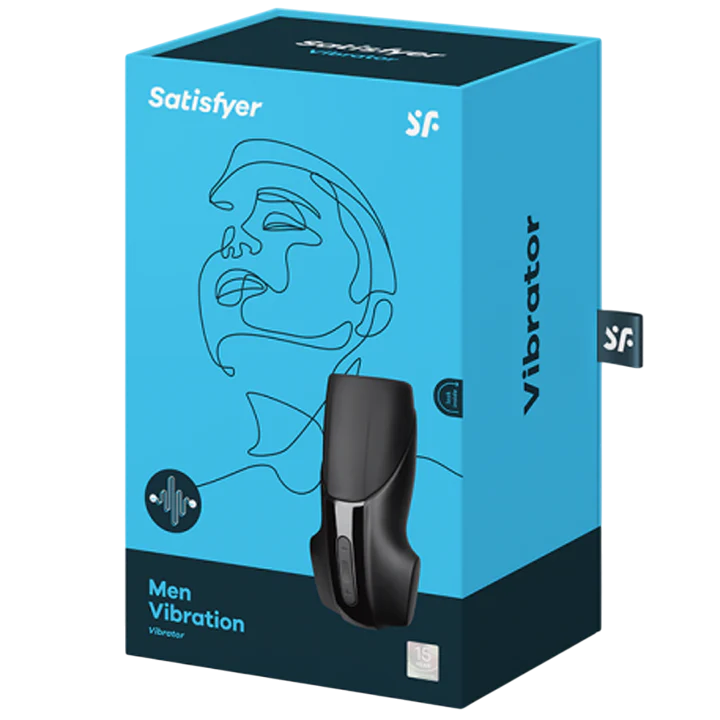 Satisfyer Men Vibration Masturbator — Black, 14 Modes - SAT-MENV