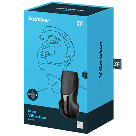 Satisfyer Men Vibration Masturbator — Black, 14 Modes - SAT-MENV