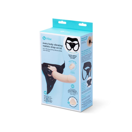 b-Vibe Every Body 6.5" Vibrating Realistic Strap-On Kit - BV1791