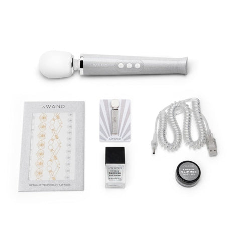 LE Wand All That Glimmers Petite Wand Vibrator — White Special Edition - LW0281