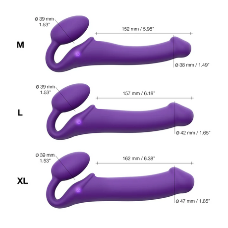 STRAP-ON-ME Vibrating Bendable Strap-On L — Purple - SM3939