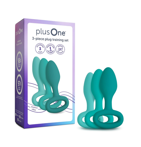 plusOne 3-Piece Silicone Anal Plug Training Set — Progressive Sizes - PO6452