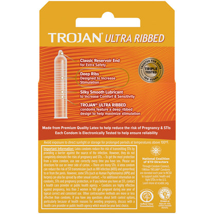 Trojan Stimulations Ultra Ribbed Lubricated Condoms - 3 Pack by Paradise Marketing