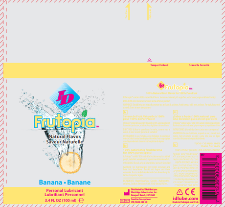I.D. Lubricants Frutopia Banana Water-Based Flavored Lubricant, 3.4 oz - ID-TBE-10