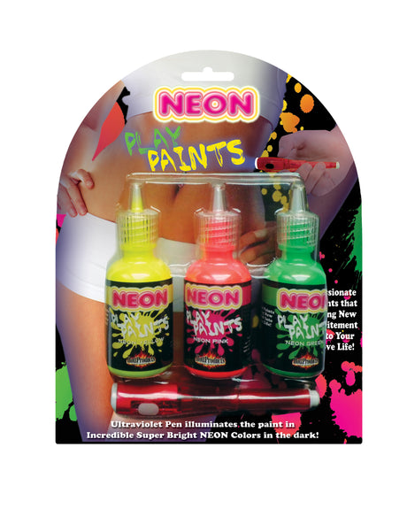 Hott Products Neon Play Paints — UV-Glow Assorted Body Paints - HTP2808
