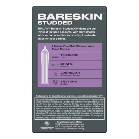 Trojan Studded Bareskin - 10 Pack