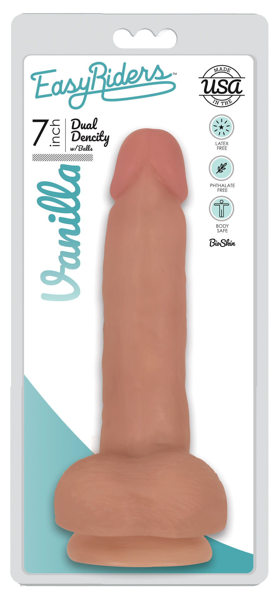 Easy Riders 7 Inch Slim Dong With Balls - Vanilla by Curve Toys