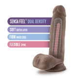 Blush Au Naturel 7 Inch Sensa Feel Dildo, Chocolate - BL-36416