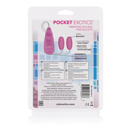 CalExotics Pocket Exotics Double Vibrating Bullets — Pink - SE1104042
