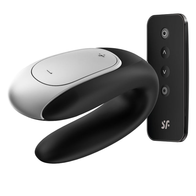 Satisfyer Double Fun Couples Vibrator — Black - J2008-15-1