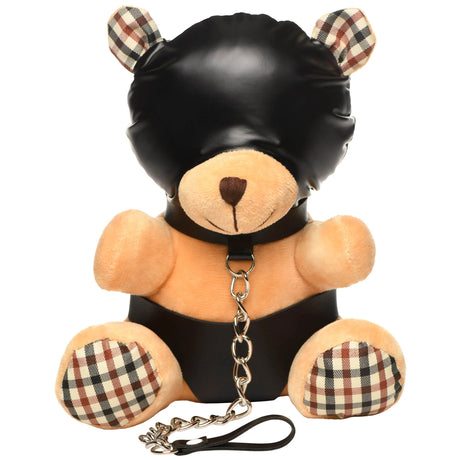 XR Brands Hooded Teddy Bear Plush — Light Peach with Hood & Chain (9") - MS-AH216