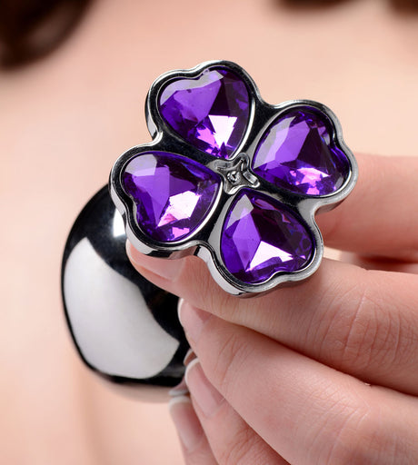 XR Brands Violet Flower Gem Anal Plug Set — 3 Sizes, Nickel-Free Aluminum - BTYS-AG205