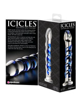 Pipedream Icicles No. 5 Glass Wand — Clear/Blue, 7 in - PD2905-00