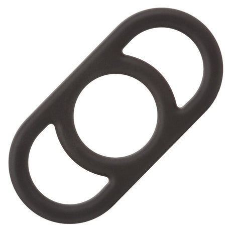 CalExotics Alpha Liquid Silicone Commander Cock Ring — Black - SE1492212