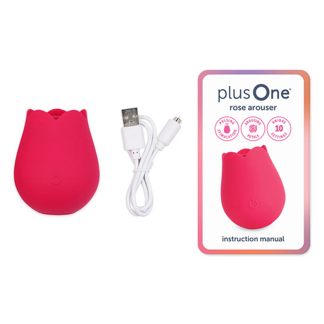 plusOne Rose Arouser — Flower-Shaped Clitoral Vibrator, USB Rechargeable - PO6747N