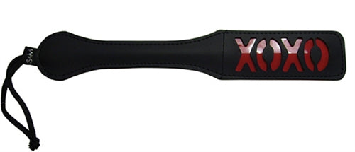 Sportsheets XOXO Vinyl Paddle, Black with Red Design - SS100-63