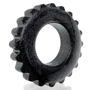 OXBALLS Plushy Single Ring Cock Ring — Black Mica - OX-3207-BKM