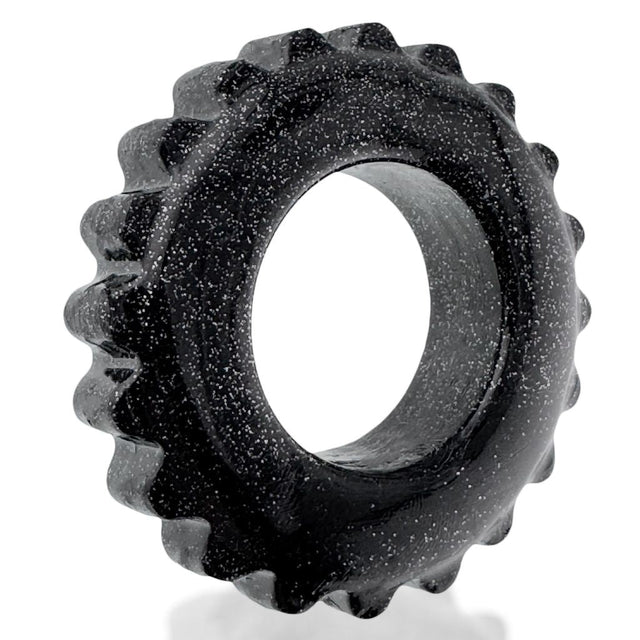 OXBALLS Plushy Single Ring Cock Ring — Black Mica - OX-3207-BKM